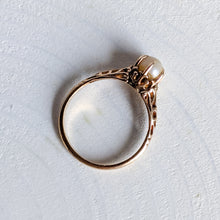 Load image into Gallery viewer, 10K Yellow Gold Cultured Pearl Ring Size US 5 / UK J.5