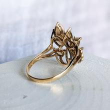 Load image into Gallery viewer, 14K Yellow Gold Opal and Diamond Cluster Ring Size US 7.25 / UK O