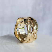 Load image into Gallery viewer, 14K Yellow Gold Openwork Band Size US 8.5 / UK Q.5
