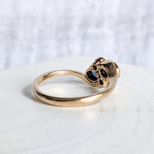 Load image into Gallery viewer, 18K Rose Gold Sapphire and Diamond Toi et Moi Size UK K / US 5.5