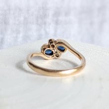 Load image into Gallery viewer, 18K Rose Gold Sapphire and Diamond Toi et Moi Size UK K / US 5.5