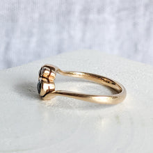 Load image into Gallery viewer, 18K Rose Gold Sapphire and Diamond Toi et Moi Size UK K / US 5.5