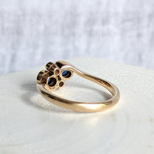 Load image into Gallery viewer, 18K Rose Gold Sapphire and Diamond Toi et Moi Size UK K / US 5.5