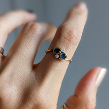 Load image into Gallery viewer, 18K Rose Gold Sapphire and Diamond Toi et Moi Size UK K / US 5.5