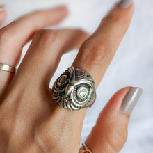 Load image into Gallery viewer, Circa Early 20th Century Silver Owl Ring