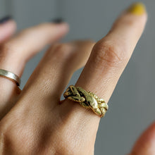 Load image into Gallery viewer, 14K Yellow Gold Braided Snake Ring US 8.5 / UK Q.5
