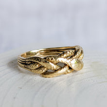 Load image into Gallery viewer, 14K Yellow Gold Braided Snake Ring US 8.5 / UK Q.5