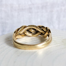 Load image into Gallery viewer, 14K Yellow Gold Braided Snake Ring US 8.5 / UK Q.5