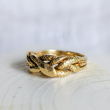 Load image into Gallery viewer, 14K Yellow Gold Braided Snake Ring US 8.5 / UK Q.5