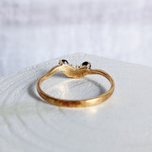 Load image into Gallery viewer, Vintage 18K Yellow Gold Sapphire Ring Enhancer US 6.75