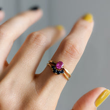 Load image into Gallery viewer, 18K Rose Gold Ruby Solitaire Ring Size UK K / US 5.5