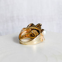 Load image into Gallery viewer, Vintage 14K Yellow Gold 3 Pearl Ring US 3.75 / UK H