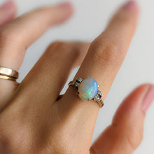 Load image into Gallery viewer, 14K Yellow Gold Opal and Diamond Ring US 6.5 / UK M.5