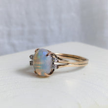 Load image into Gallery viewer, 14K Yellow Gold Opal and Diamond Ring US 6.5 / UK M.5