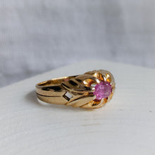 Load image into Gallery viewer, Antique 14K Yellow Gold Ruby Belcher Ring US 7.25 / UK N.5