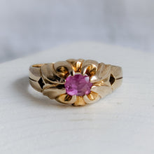 Load image into Gallery viewer, Antique 14K Yellow Gold Ruby Belcher Ring US 7.25 / UK N.5