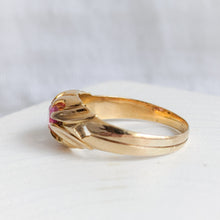 Load image into Gallery viewer, Antique 14K Yellow Gold Ruby Belcher Ring US 7.25 / UK N.5