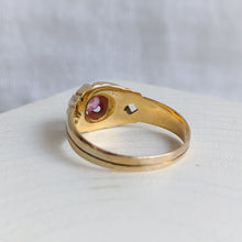 Load image into Gallery viewer, Antique 14K Yellow Gold Ruby Belcher Ring US 7.25 / UK N.5