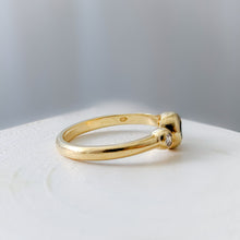Load image into Gallery viewer, 18K Yellow Gold Sapphire and Diamond Trilogy Ring Size US 5 / UK J+