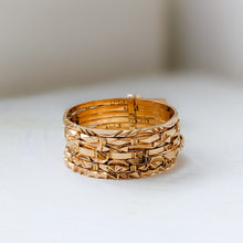 Load image into Gallery viewer, 18K Rose Gold Multi Band Pearl Ring Size US 4.5 / UK I.5