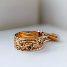 Load image into Gallery viewer, 18K Rose Gold Multi Band Pearl Ring Size US 4.5 / UK I.5