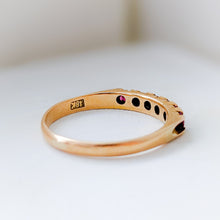 Load image into Gallery viewer, Vintage 18K Yellow Gold 6-Stone Synthetic Red Sapphire Ring