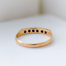 Load image into Gallery viewer, Vintage 18K Yellow Gold 6-Stone Synthetic Red Sapphire Ring