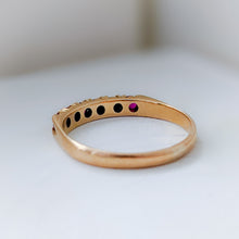 Load image into Gallery viewer, Vintage 18K Yellow Gold 6-Stone Synthetic Red Sapphire Ring