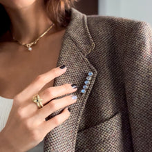 Load image into Gallery viewer, Victorian 10K Two-Tone Gold 5-Stone Moonstone Brooch