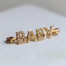 Load image into Gallery viewer, Victorian 14K Yellow Gold Seed Pearl Baby Brooch