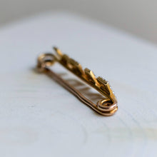 Load image into Gallery viewer, Victorian 14K Yellow Gold Seed Pearl Baby Brooch
