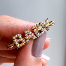 Load image into Gallery viewer, Victorian 14K Yellow Gold Seed Pearl Baby Brooch