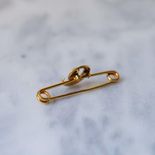 Load image into Gallery viewer, Victorian 14K Yellow Gold Owl with Demantoid Eyes and Seed Pearl Crescent Moon Brooch