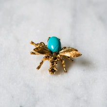 Load image into Gallery viewer, 14K Yellow Gold Turquoise Fly Brooch
