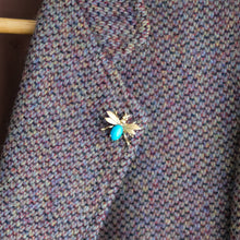 Load image into Gallery viewer, 14K Yellow Gold Turquoise Fly Brooch