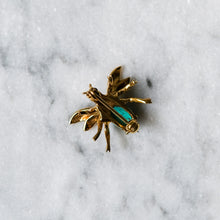 Load image into Gallery viewer, 14K Yellow Gold Turquoise Fly Brooch