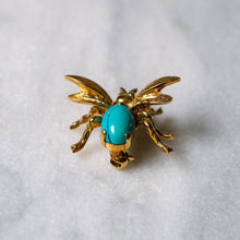 Load image into Gallery viewer, 14K Yellow Gold Turquoise Fly Brooch
