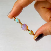 Load image into Gallery viewer, Victorian 9K Yellow Gold Opal Bar Brooch
