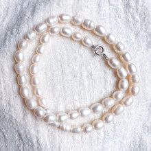 Load image into Gallery viewer, 16" Cultured Pearl Necklace with 18K White Gold Spring Ring Clasp