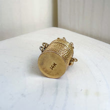 Load image into Gallery viewer, 14K Yellow Gold Woven Basket Charm