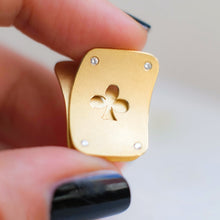 Load image into Gallery viewer, 18K Yellow Gold Diamond Ace of Clubs Pendant