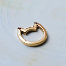 Load image into Gallery viewer, RESERVED for DM: 18K Yellow Gold Eye of the Cat Ruby Charm Enhancer
