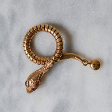Load image into Gallery viewer, 9K Rose Gold Snake Pendant with Ruby Eyes
