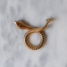 Load image into Gallery viewer, 9K Rose Gold Snake Pendant with Ruby Eyes