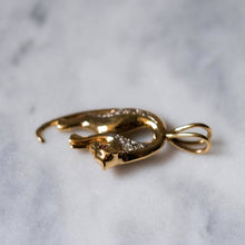 Load image into Gallery viewer, 14K Yellow Gold Diamonds and Rubies Panther Pendant