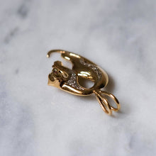 Load image into Gallery viewer, 14K Yellow Gold Diamonds and Rubies Panther Pendant