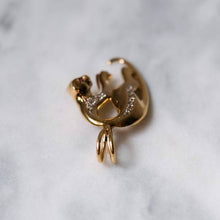 Load image into Gallery viewer, 14K Yellow Gold Diamonds and Rubies Panther Pendant