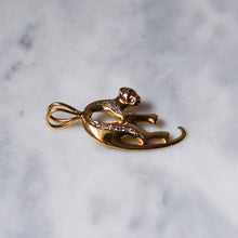 Load image into Gallery viewer, 14K Yellow Gold Diamonds and Rubies Panther Pendant
