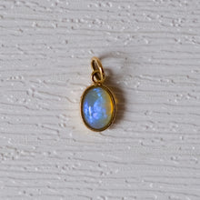 Load image into Gallery viewer, 18K Yellow Gold Blue Opal Charm