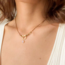 Load image into Gallery viewer, 18K Yellow Gold Blue Opal Charm